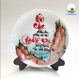 Quà lưu niệm đĩa vẽ thư pháp theo yêu cầu,quà tặng lưu niệm, quà mừng thọ, tri ân thầy cô, tặng bạn bè, đối tác