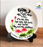 Quà lưu niệm đĩa vẽ thư pháp theo yêu cầu,quà tặng lưu niệm, quà mừng thọ, tri ân thầy cô, tặng bạn bè, đối tác