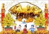 Tranh ngựa mã đáo thành công ngựa phi đại cát đại lợi dán tường, kính, gỗ - in size theo yêu cầu trên nhiều chất liệu decal, vải, bạt- sẵn keo dán dễ