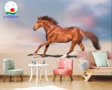 Decal dán kính ngựa mã đáo thành công ngựa phi đại cát đại lợi phong cảnh non nước hữu tình dán tường, kính, gỗ - in size theo yêu cầu trên nhiều chất liệu decal, vải, bạt- sẵn keo dán dễ