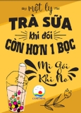 Decal dán tường trà sữa trang trí quán đẹp ấn tượng dán tường kính gỗ - in theo size yêu cầu trên nhiều chất liệu vải treo, bạt treo, gỗ - sẵn keo dán dễ