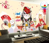 Tranh dán tường mèo thần tài Nhật bản MANEKI NEKO in size theo yêu cầu , sẵn keo dán dễ, in trên mọi chất liệu phẳng bạt, gỗ, thủy tinh, sứ.