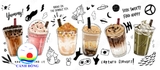 Decal dán trang trí quán trà sữa, xe trà sữa dán tường , kính, gỗ in size theo yêu cầu - sẵn keo dán dễ
