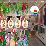 Decal dán kính noel giáng sinh MERRY CHRISTMAS & HAPPY NEW YEAR 2023 in size theo yêu cầu - sẵn keo dán dễ dán