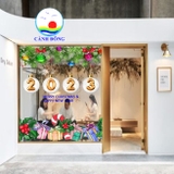 Decal dán kính noel giáng sinh MERRY CHRISTMAS & HAPPY NEW YEAR 2023 in size theo yêu cầu - sẵn keo dán dễ dán