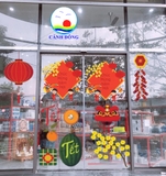 Decal dán kính Tết Việt Nam CHÚC MỪNG NĂM MỚI 2023 dán tường, kính gỗ - in size theo yêu cầu - sẵn keo dán dễ