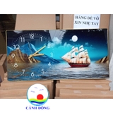 Đồng hồ treo tường Bác Hồ tranh gỗ tráng gương hiện đại in uv 3D - kim trôi êm không tiếng ồn - thiết kế size và in ảnh theo yêu cầu làm quà tặng ý nghĩa