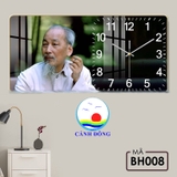 Đồng hồ treo tường Bác Hồ tranh gỗ tráng gương hiện đại in uv 3D - kim trôi êm không tiếng ồn - thiết kế size và in ảnh theo yêu cầu làm quà tặng ý nghĩa