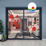 Decal dán cửa kính trang trí tết Quý Mão 2023 - dán được trên tường, kính, gỗ , mọi mặt phẳng in size theo yêu cầu