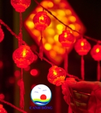 Dây đèn led lồng đèn trang trí tết, trang trí quán , cây mai, đào, cửa dài 5m 18 lồng đèn