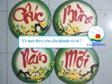 Phụ kiện trang trí tết - mẹt tre trang trí tết vẽ tay size 50 cm- Vẽ theo yêu cầu nhanh và rẻ HCM