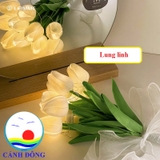 Bó hoa tulip 10 bông kèm đèn led trang trí cực đẹp - hoa giả - hoa cưới - hoa cắm trang trí xinh