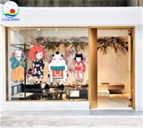 Decal dán tường mèo thần tài Nhật Bản MANEKI NEKO in size theo yêu cầu, sẵn keo dễ dán, in trên mọi chất liệu phẳng bạt, gỗ, thủy tinh, sứ...