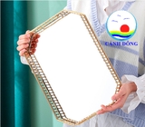 Khay tráng gương luxury, khay trà cao cấp , khay úp ly cốc , hộp khăn giấy trang trí khách sạn, nhà hàng, phòng khách sang trọng