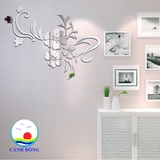 Gương dán tường hoa văn trang trí phòng sang trọng