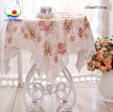 Khăn trải bàn tròn phối ren hoa sang trọng gồm các size 1m1, 1m3 và 1m5