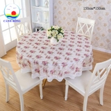 Khăn trải bàn tròn phối ren hoa sang trọng gồm các size 1m1, 1m3 và 1m5