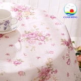 Khăn trải bàn tròn phối ren hoa sang trọng gồm các size 1m1, 1m3 và 1m5