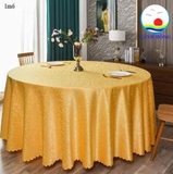 Khăn trải bàn tròn 160 cm 3 màu đỏ, đỏ đậm, vàng