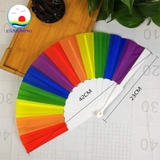 Quạt xếp cầu vồng in logo theo yêu cầu sỉ combo 100 cái quạt cầm tay, quạt gấp du lịch, múa biểu diễn , quạt quảng cáo thương hiệu, quạt thủ công
