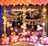 Bộ trang trí sinh nhật love happy birthday nam nữ ý nghĩa kèm dây đèn led và bơm tay.