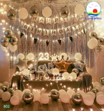 Bộ trang trí sinh nhật love happy birthday nam nữ ý nghĩa kèm dây đèn led và bơm tay.