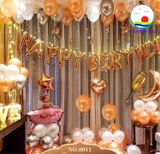 Bộ trang trí sinh nhật love happy birthday nam nữ ý nghĩa kèm dây đèn led và bơm tay.