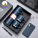 Bình giữ nhiệt kèm 2 ly in logo theo yêu cầu - quà tặng lưu niệm ý nghĩa - Đặt càng nhiều có ưu đãi