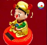 TƯỢNG ÔNG THẦN TÀI GẬT ĐẦU PHÚC LỘC, SUNG TÚC CẢ NĂM PIN NĂNG LƯỢNG MẶT TRỜI
