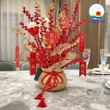 Chậu cắm hoa hình túi tiền chữ Phúc - không kèm hoa