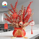 Chậu cắm hoa hình túi tiền chữ Phúc - không kèm hoa