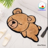Thảm lau chân hình gấu cute -thảm chùi chân chống trơn trượt trang trí nhà cửa