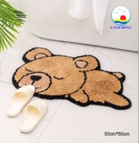 Thảm lau chân hình gấu cute -thảm chùi chân chống trơn trượt trang trí nhà cửa