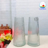 Lọ hoa thủy tinh hoàng gia cao 21.5 cm chạm khắc trang trí phòng xinh , decor chụp ảnh đẹp