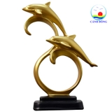Mô hình tượng đàn cá heo vượt sóng trang trí phong thủy quà tặng sang trọng, ý nghĩa