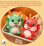 Gối tựa lưng hình con rồng cute vui vẻ trang trí ghế sofa- Gối bông hình rồng quà tặng năm mới 2024 . Nhận in màu, thêu logo theo yêu cầu