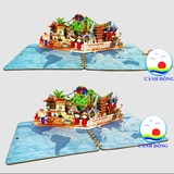 Thiệp quà tặng lưu niệm Việt Nam thiết kế 3D nổi địa danh Bắc - Trung - Nam . Nhận làm thiết kế 3D nội dung theo yêu cầu