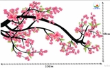 Decal dán kính cành hoa đào nở rộ khoe sắc xuân trang trí tết 2024 - Dán tường, kính, gỗ, mọi mặt phẳng,  sẵn keo dán dễ - IN THEO SIZE YÊU CẦU