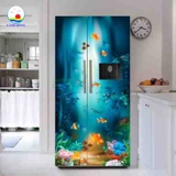 Decal dán tủ lạnh in theo yêu cầu và cắt theo kích thước tủ lạnh nhà bạn 