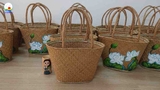 Túi xách đan tay thiên nhiên , túi cói trơn , túi quà tặng dân gian lưu niệm Việt Nam ý nghĩa - Nhận vẽ theo yêu cầu càng nhiều càng rẻ