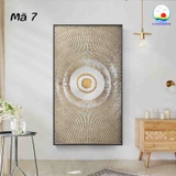 Tranh vải canvas kim tuyến trừu tượng sang trọng dán tường hoặc treo khung - Nhận thiết kế nội dung và in size theo yêu cầu