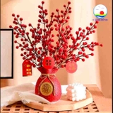 Bình hoa túi tiền đồng xu tài lộc trang trí có thể đựng gạo, muối - không kèm hoa - Nhận dịch vụ cắm hoa theo yêu cầu