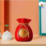 Bình hoa túi tiền đồng xu tài lộc trang trí có thể đựng gạo, muối - không kèm hoa - Nhận dịch vụ cắm hoa theo yêu cầu