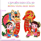 Cặp liễn 3D rồng dán cửa kính trang trí tết Giáp Thìn 2024 sang trọng- dán tường, kính , gỗ nhiều mặt phẳng