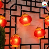 Dây đèn led lồng đèn dẹp trang trí tết, trang trí quán, dán cửa kính, cây mai, đào dài 5m - 16 lồng đèn