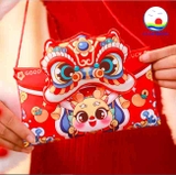 Túi đeo lì xì hình đầu lân 3D kích thước 13 cm x 22 cm đựng tiền, điện thoại - giao ngẫu nhiên