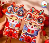 Túi đeo lì xì hình đầu lân 3D kích thước 13 cm x 22 cm đựng tiền, điện thoại - giao ngẫu nhiên