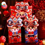 Túi đeo lì xì hình đầu lân 3D kích thước 13 cm x 22 cm đựng tiền, điện thoại - giao ngẫu nhiên