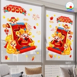 Decal dán cửa kính trang trí tết đón thần tài đến năm 2024