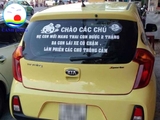 Decal chữ dán kính ô tô, dán xe ô tô, tem dán xe hơi chữ mực UV , hình ảnh, logo thiết kế theo yêu cầu liên hệ shop